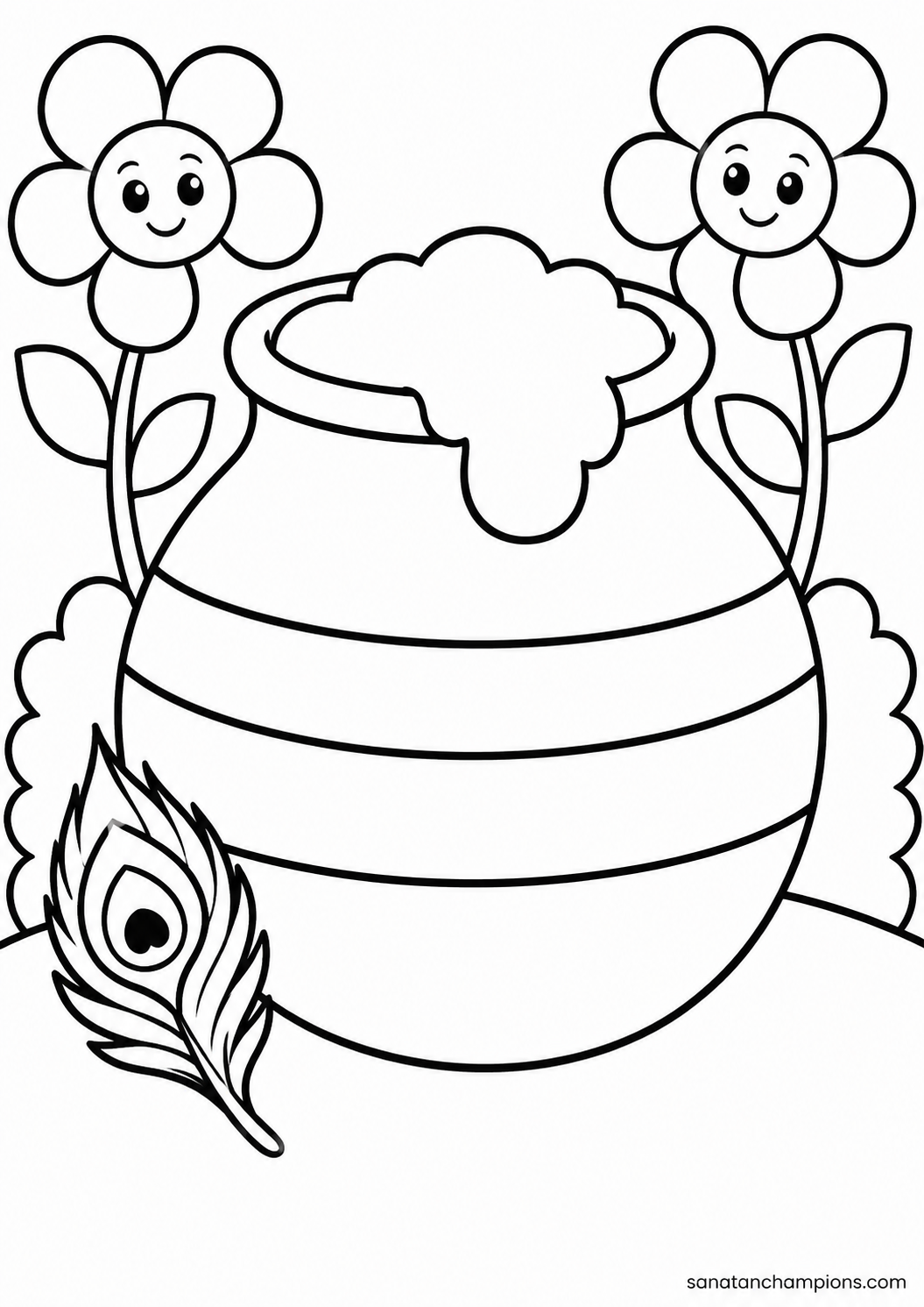 The Butter Pot — an illustrated colouring page, ages 4–6. Opens its page.