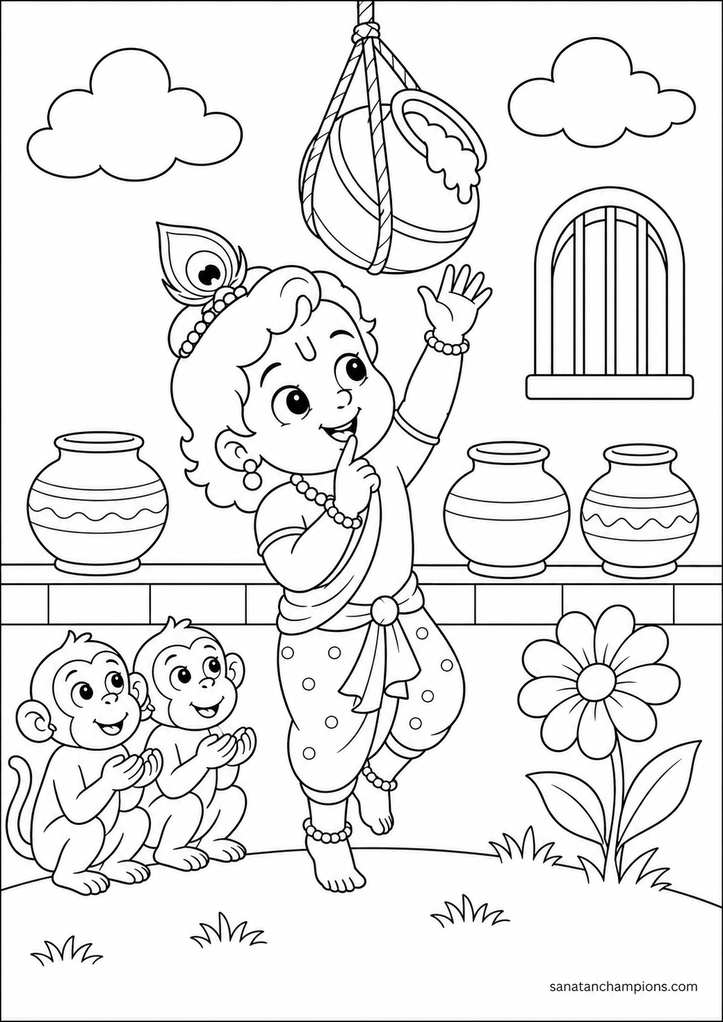 The Butter Thief — an illustrated colouring page, ages 7–9. Opens its page.