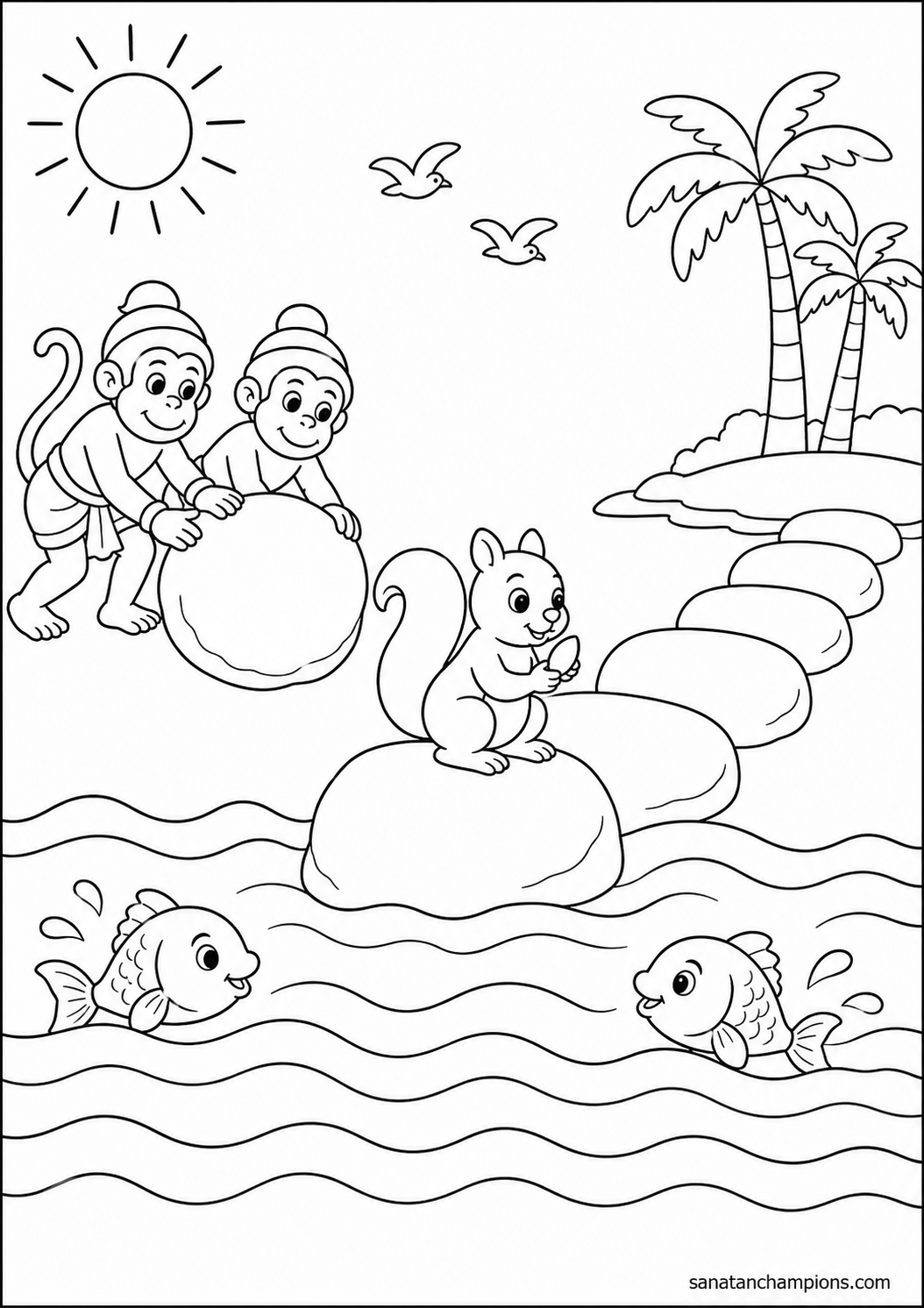The Little Helper — an illustrated colouring page, ages 7–9. Opens its page.